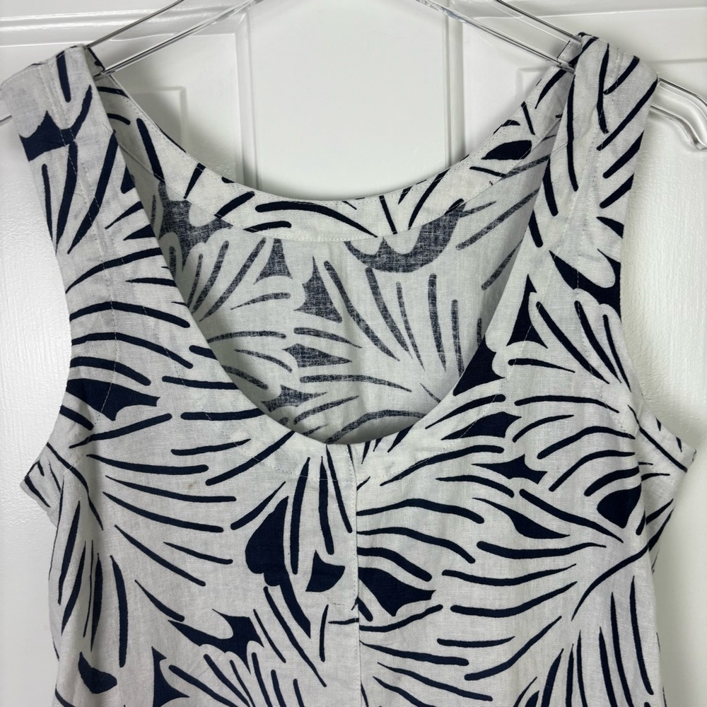 Nicole Miller NWT Navy and White Leaf Pattern Dress - Picture 6 of 10